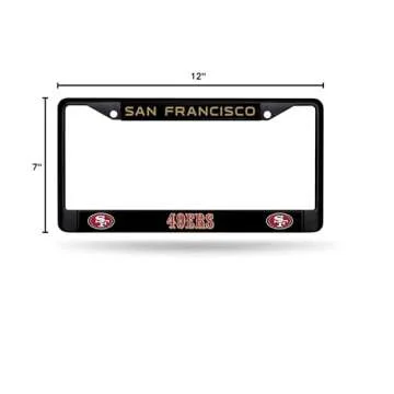 Rico Industries NFL San Francisco 49ers Standard Chrome License Plate Frame , 6 x 12.25"