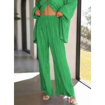 ONIRIKE 2 Piece Lounge Set for Women - Pleated Pajama Set