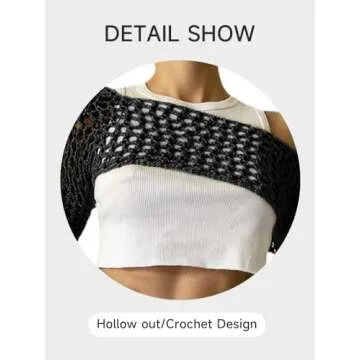 Stylish KEOMUD Women's Mesh Crochet Beach Crop Top