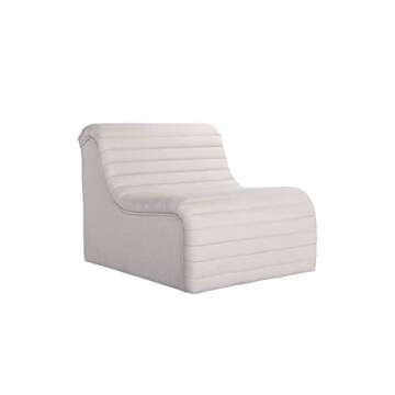 Bloomingville Bouclé Fabric Upholstered Channel Stitch Accent Chair, 31" L x 37" W x 29" H, Cream