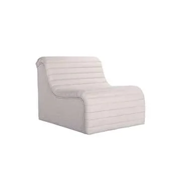 Bloomingville Bouclé Fabric Upholstered Channel Stitch Accent Chair, 31" L x 37" W x 29" H, Cream