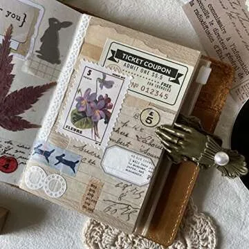 Vintage Postage Stamp Stickers for Scrapbook, 100 Pcs Deco Paper Stickers for Bullet Journal,Botanical Fairy Stickers for Junk Journal, DIY Crafts,Collage Album (Stamp-Like)