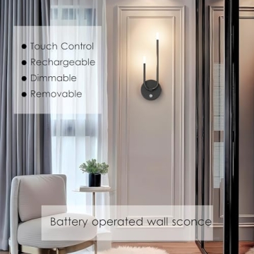 Aipsun Modern LED Rechargeable Wall Sconce Set of 2