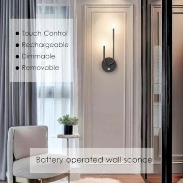 Aipsun Modern LED Rechargeable Wall Sconce Set of 2