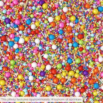 Rainbow Road Sprinkle Mix| Made In USA By Sprinkle Pop| Blend Of White Red Orange Yellow Green Blue Pink Purple Rainbow Sprinkles For Decorating Birthday Chocolate Cakes Cookie Cupcakes Ice Cream,2oz