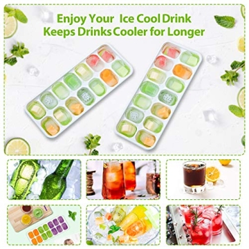 DOQAUS Ice Cube Trays 4 Pack for Easy Ice Making and Storage
