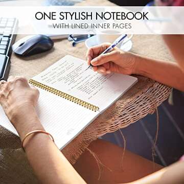 Aesthetic Spiral Notebook Journal For Women - Cute Modern Pink 10.5" x 8.5" College Ruled Notebook W...