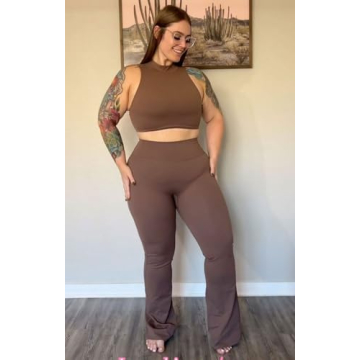 Aoxjox Flare Leggings High Waisted Yoga Pants for Women