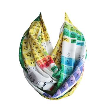 Etwoa Chemistry Periodic Table Colorful Infinity Scarf - Geeky Accessory