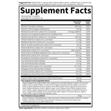 Garden of Life Multivitamin for Women, Vitamin Code Raw One for Women, Once Daily, Whole Food Iron, Probiotics for Womens Health, Gluten Free Vegetarian, 30 Count