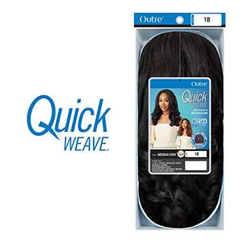 Outre Quick Weave Self Styled in 60 Seconds Neesha Soft & Natural New Half Wig Cap Laysflat Requires Less Leave Out NEESHA H301 (DR2/HNBRN)