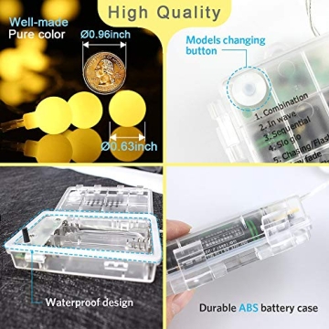 YoTelim Fairy String Lights Waterproof 40 LED 2 Pack