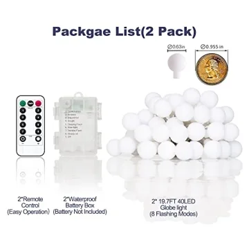 YoTelim Fairy String Lights Waterproof 40 LED 2 Pack