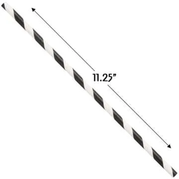 Unique Black Striped Paper Straws for Stylish Parties
