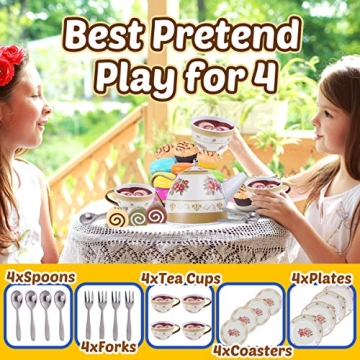 Cheffun Tea Set Enchanting Play Kitchen Set for Kids