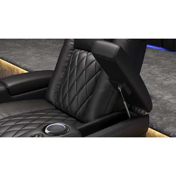 Valencia Tuscany Recliner | Premium Top Grain Italian Nappa 11000 Leather, Power Reclining, Power Lumbar Support, Power Headrest (Single Recliner, Black)