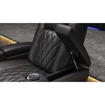 Valencia Tuscany Recliner | Premium Top Grain Italian Nappa 11000 Leather, Power Reclining, Power Lumbar Support, Power Headrest (Single Recliner, Black)