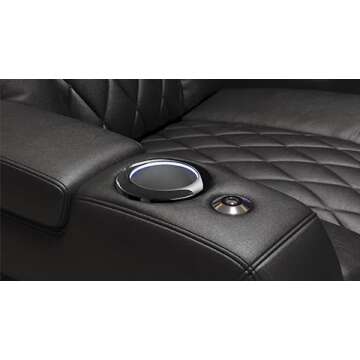 Valencia Tuscany Recliner | Premium Top Grain Italian Nappa 11000 Leather, Power Reclining, Power Lumbar Support, Power Headrest (Single Recliner, Black)