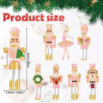 Woanger 24 Pcs Christmas Nutcrackers Hanging Tree Ornaments Wooden King and Soldier Nutcracker and Ballerina Ornament for Christmas Tree Decoration(Classic)