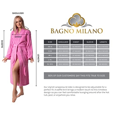 BAGNO MILANO Waffle Robes for Women - Luxurious Cotton Bathrobes