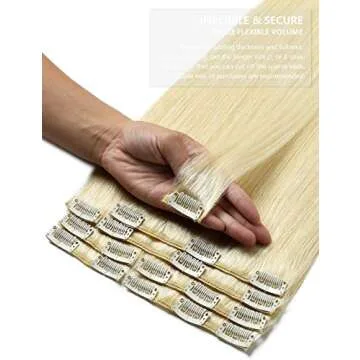 Rose bud Clip in Hair Extensions REMY Human Hair 8Pcs 18 Clips 65g/Set 14 Inch Platinum Blonde