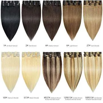 Rose bud Clip in Hair Extensions REMY Human Hair 8Pcs 18 Clips 65g/Set 14 Inch Platinum Blonde