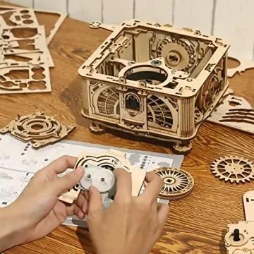 RoWood 3D Wooden Puzzle, Classical Mechanical Model Kit to Build, Best Gift for Teens Adults - Gramophone
