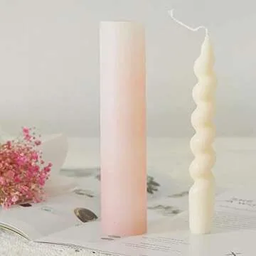 weiyufang 2 Pieces Spiral Taper Candle Stick Handmade Dinner Twisted Candles Long Aromatherapy Candl...