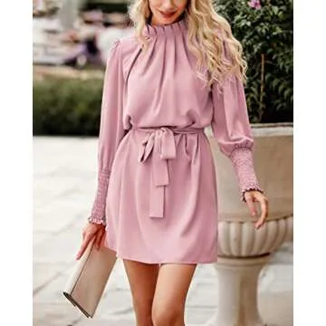 Stylish dowerme Women's A-Line Ruffle Dress for Every Occasion