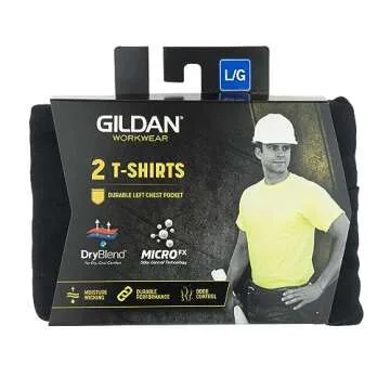 Gildan mens Dryblend Workwear T-shirts With Pocket, 2-pack T Shirt, Sport Grey, XX-Large US