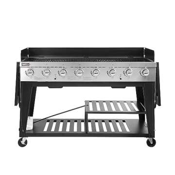 Royal Gourmet Event 8-Burner BBQ Propane Gas Grill with Cover for Picnics and Camping
