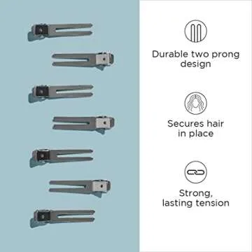 Diane Double Prong Hair Clips for Women, Girls For Holding Rollers or Hair 1.75 Inches Long Silver D17, 80 Count (Pack of 1)