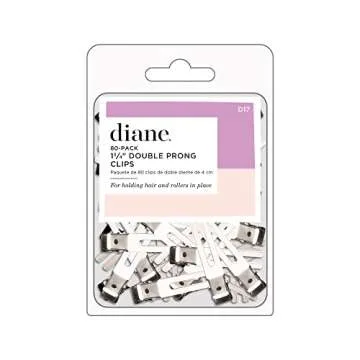 Diane Double Prong Hair Clips for Women, Girls For Holding Rollers or Hair 1.75 Inches Long Silver D17, 80 Count (Pack of 1)