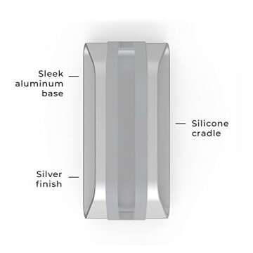 HumanCentric Vertical Laptop Stand for MacBook, Compatible with MacBook Pro Stand, MacBook Air Stand, Laptop Holder for Apple Laptop Desk Stand, Aluminum Laptop Vertical Stand, Silver MacBook Stand