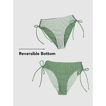 CUPSHE Striped Reversible Bikini Set for Summer Fun