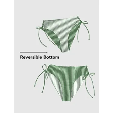 CUPSHE Striped Reversible Bikini Set for Summer Fun