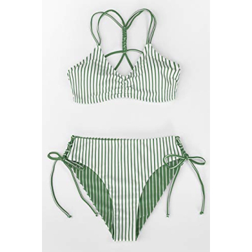 CUPSHE Striped Reversible Bikini Set for Summer Fun
