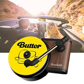 BTSS Car Vent Clip Aromatherapy Fragrance Diffuser, Air Diffusers Freshener, Car Record Player Design Turntable Perfume Vent Outlet (pink-3pcs)