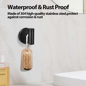 Stylish Kruodop Towel Hooks for Bathroom - 6 Pack