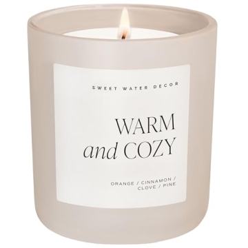 Sweet Water Decor Warm and Cozy Soy Candle - Orange, Cinnamon, Clove, and Pine Scented Candle for Ho...