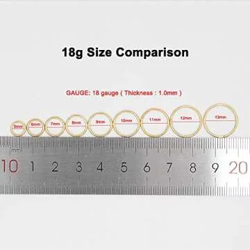 FANSING 18g Nose Rings 6mm Cartilage Earring Hoop Surgical Steel 18 Gauge Gold Nose Hoop Tragus Dait...