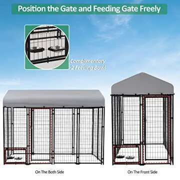 Spurgehom Large Dog Kennel for Outdoor Use - Heavy Duty