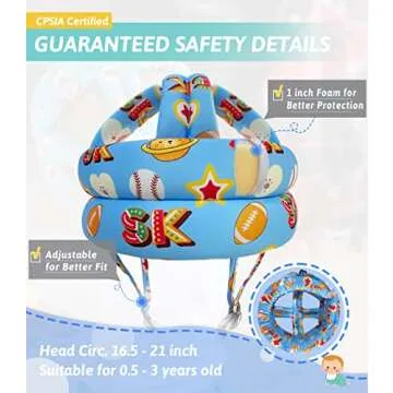 Simply Kids Baby Helmet for Crawling Walking I Baby Head Protector No Bumps and Soft Cushion Infant Baby Safety Headguard for Learning to Walk I Toddler Helmets 1-2 Years Old, 6-12 Months