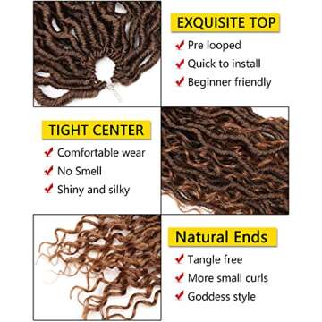 Goddess Locs Crochet Hair 10 Inch Short Faux Locs Crochet Hair Curly Ends for Black Women