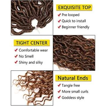 Goddess Locs Crochet Hair 10 Inch Short Faux Locs Crochet Hair Curly Ends for Black Women