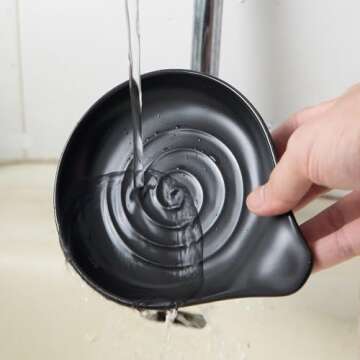 Spoon Rest for Stove Top Cooking Spoon Holder for Kitchen Countertop Large Holder for Spatula, Spoons or Tongs, Framhouse Decor, Housewarming Gifts 1pc (Black)