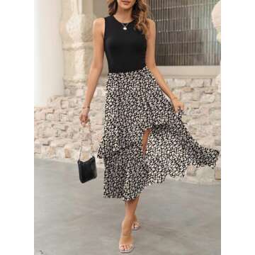 Dokotoo Summer Boho Maxi Summer Dresses for Women 2025 Casual Spring Floral Vacation Beach Womens Dr...