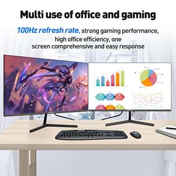 SANSUI Computer Monitors 27 inch 100Hz IPS USB Type-C FHD 1080P HDR10 Built-in Speakers HDMI DP Game RTS/FPS tilt Adjustable for Working and Gaming (ES-27X3 Type-C Cable & HDMI Cable Included)