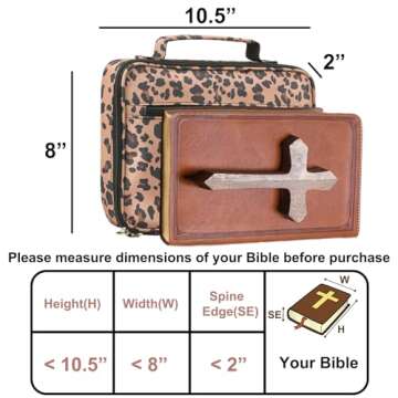 HAWGON Bible Cover for Women - Bible Case for Men,Multi-Functional Carrying Organizer,Large Book Cas...