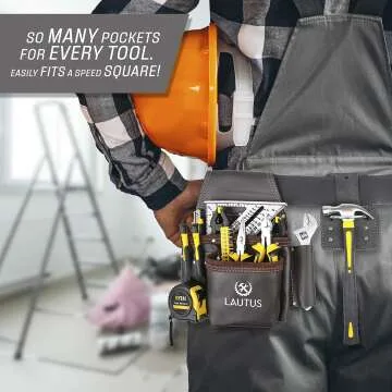LAUTUS Leather Tool Belt - Adjustable & Durable